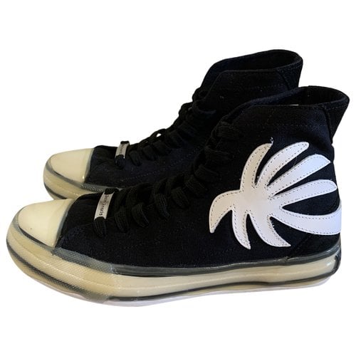 Pre-owned Palm Angels Cloth Trainers In Black