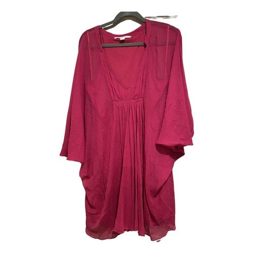 Pre-owned Diane Von Furstenberg Silk Mini Dress In Pink