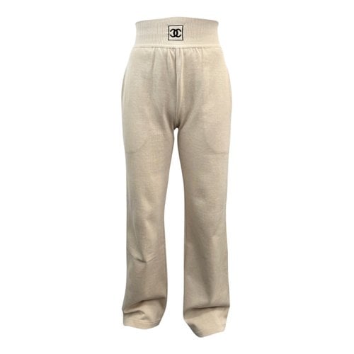 Pre-owned Chanel Straight Pants In Beige
