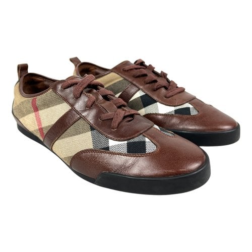 Pre-owned Burberry Leather Trainers In Brown