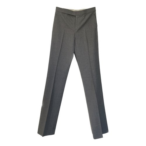 Pre-owned Ralph Lauren Wool Trousers In Grey