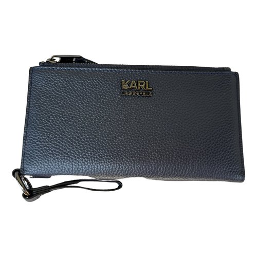 Pre-owned Karl Lagerfeld Leather Wallet In Blue