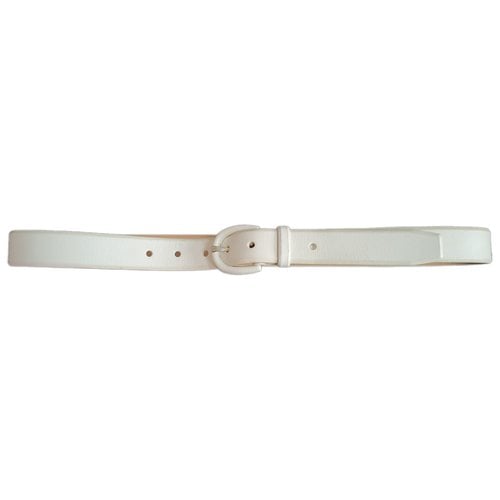 Pre-owned Giorgio Armani Leather Belt In White