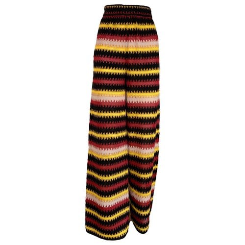 Pre-owned M Missoni Wool Large Pants In Multicolour