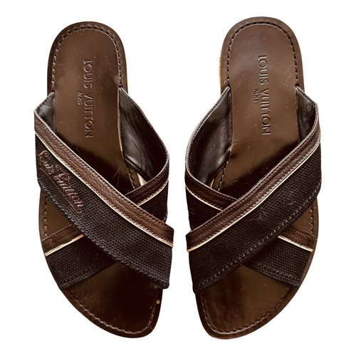 Pre-owned Louis Vuitton Cloth Sandals In Brown