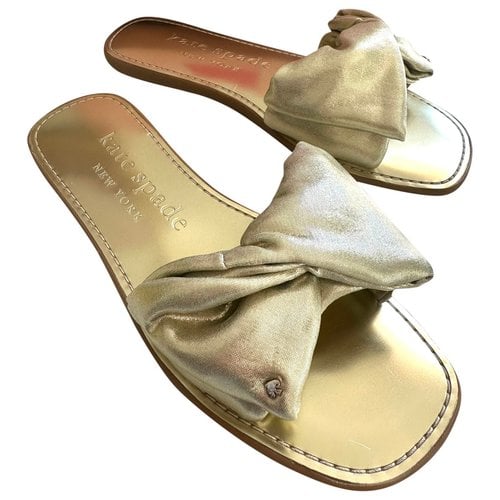 Pre-owned Kate Spade Leather Mules In Gold