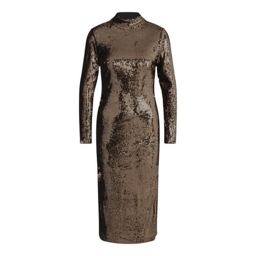 Pre-owned Ted Baker Glitter Mid-length Dress In Brown