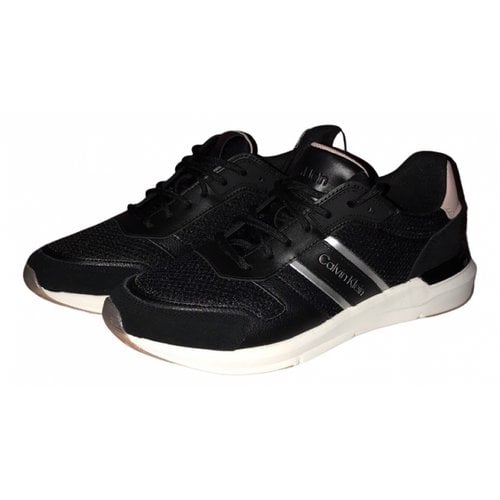 Pre-owned Calvin Klein Cloth Trainers In Black