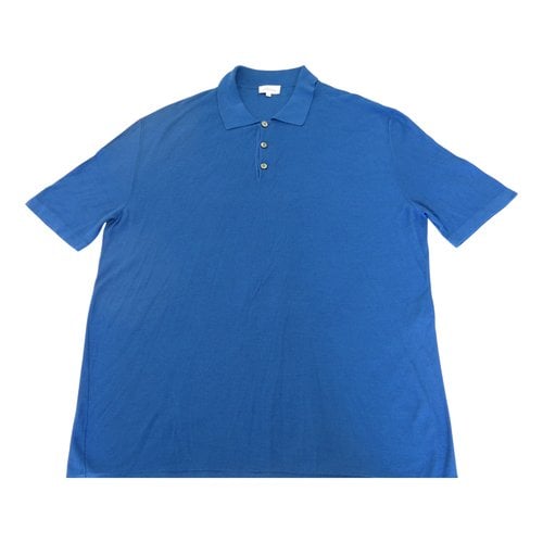 Pre-owned Brioni Silk Polo Shirt In Blue