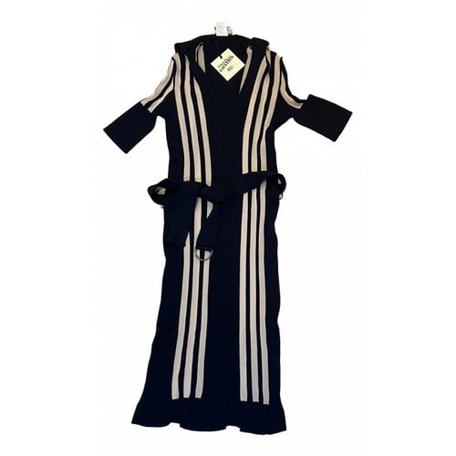Pre-owned Jean Paul Gaultier Linen Mid-length Dress In Navy