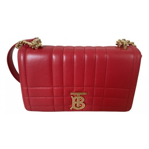Pre-owned Burberry Lola Leather Crossbody Bag In Red
