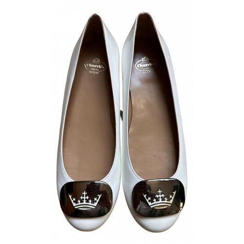 Pre-owned Church's Leather Ballet Flats In White