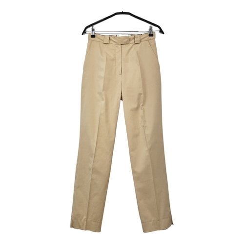 Pre-owned Burberry Straight Pants In Khaki