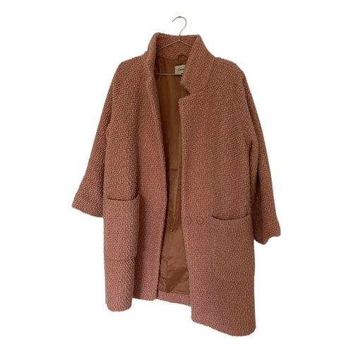 Pre-owned Ganni Coat In Pink