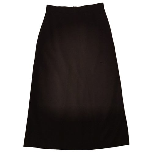 Pre-owned Dries Van Noten Wool Maxi Skirt In Black