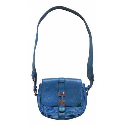 Pre-owned Reiss Leather Crossbody Bag In Blue