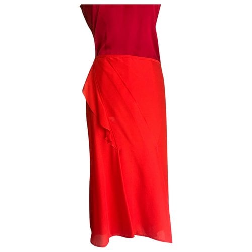 Pre-owned Victoria Beckham Silk Mid-length Skirt In Red