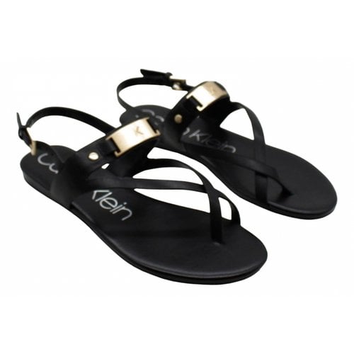 Pre-owned Calvin Klein Leather Sandal In Black
