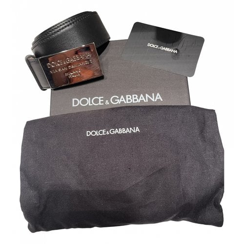 Pre-owned Dolce & Gabbana Patent Leather Belt In Black