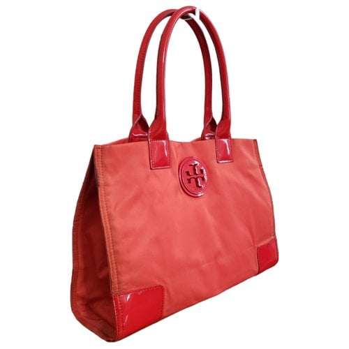 Pre-owned Tory Burch Patent Leather Tote In Orange
