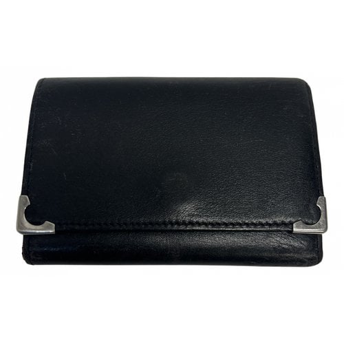 Pre-owned Cartier Leather Key Ring In Black