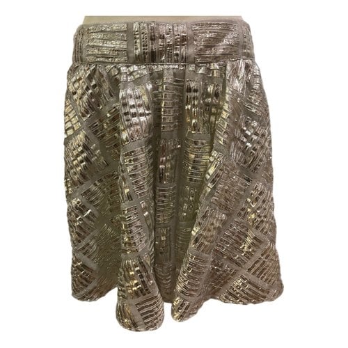 Pre-owned Alice And Olivia Mini Skirt In Silver