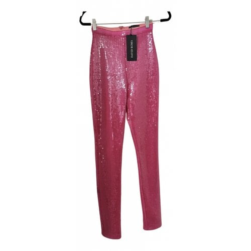 Pre-owned David Koma Straight Pants In Pink