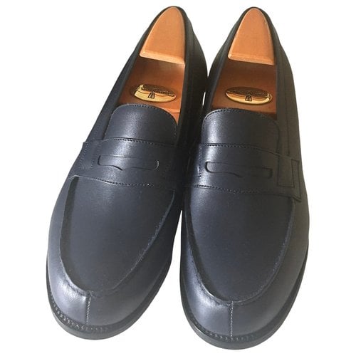 Pre-owned Jm Weston Leather Flats In Blue