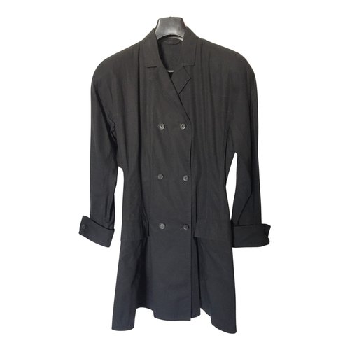 Pre-owned Versace Trench Coat In Black