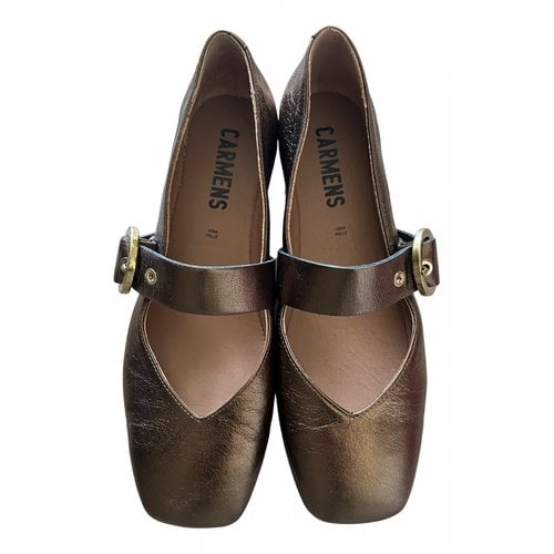 Pre-owned Carmens Leather Ballet Flats In Metallic