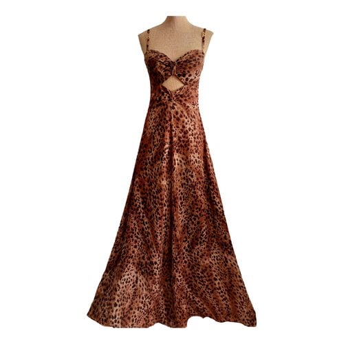 Pre-owned Escada Silk Maxi Dress In Brown