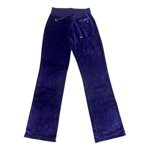 Pre-owned Escada Velvet Straight Pants In Purple