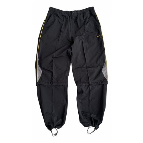 Pre-owned Nike Linen Trousers In Black
