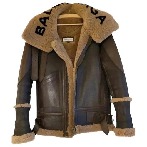Pre-owned Balenciaga Shearling Jacket In Brown