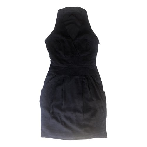 Pre-owned Hugo Boss Linen Mini Dress In Black