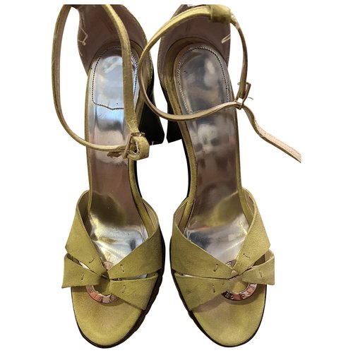 Pre-owned Alberto Guardiani Sandals In Green