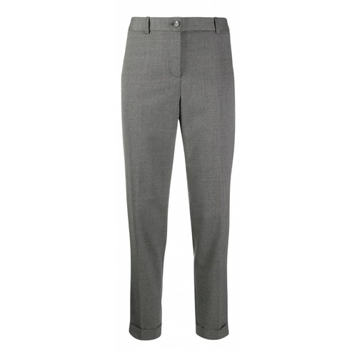 Pre-owned Fabiana Filippi Wool Trousers In Grey