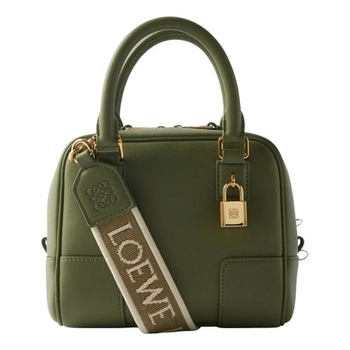 Pre-owned Loewe Amazona Leather Handbag In Green