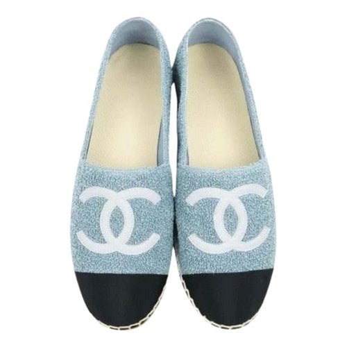 Pre-owned Chanel Leather Espadrilles In Blue