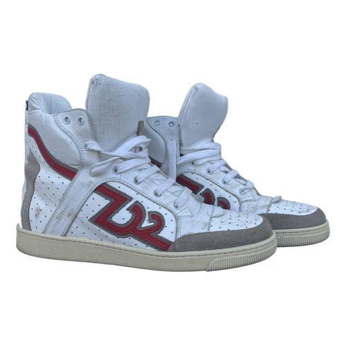 Pre-owned Dsquared2 Leather High Trainers In White