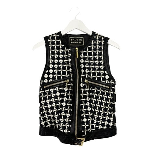 Pre-owned Fausto Puglisi Leather Knitwear In Black