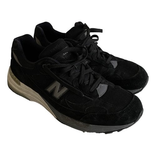 Pre-owned New Balance Leather Low Trainers In Black