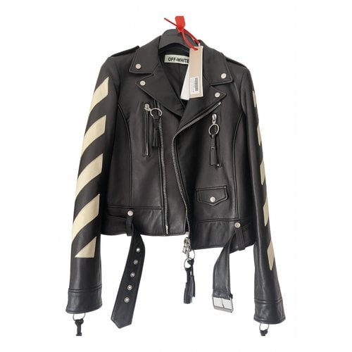 Pre-owned Off-white Leather Jacket In Black