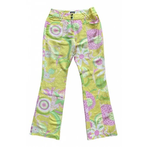 Pre-owned Dolce & Gabbana Linen Straight Pants In Multicolour