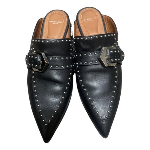 Pre-owned Givenchy Leather Mules In Black