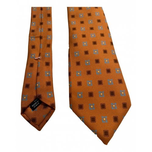 Pre-owned Borrelli Silk Tie In Orange