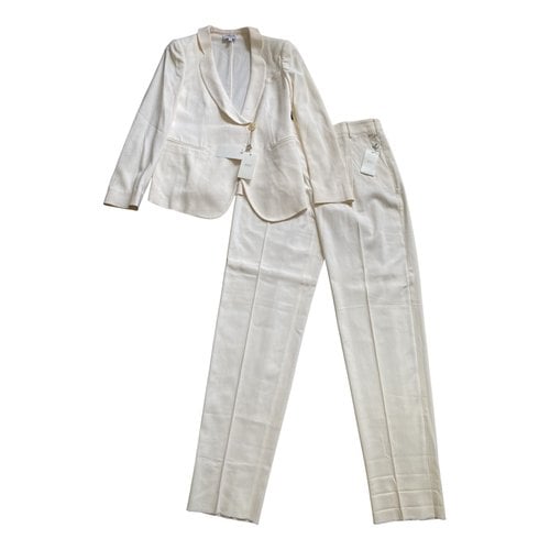 Pre-owned Armani Collezioni Silk Suit Jacket In White