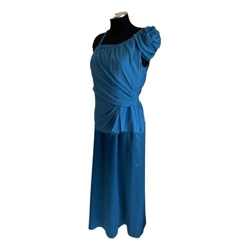 Pre-owned Philosophy Di Alberta Ferretti Silk Maxi Dress In Blue