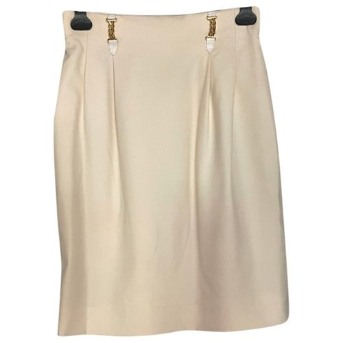 Pre-owned Celine Wool Mid-length Skirt In Ecru