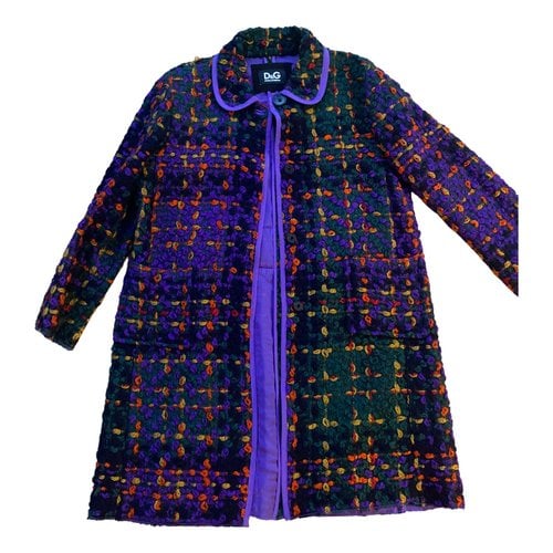 Pre-owned D&g Wool Coat In Multicolour